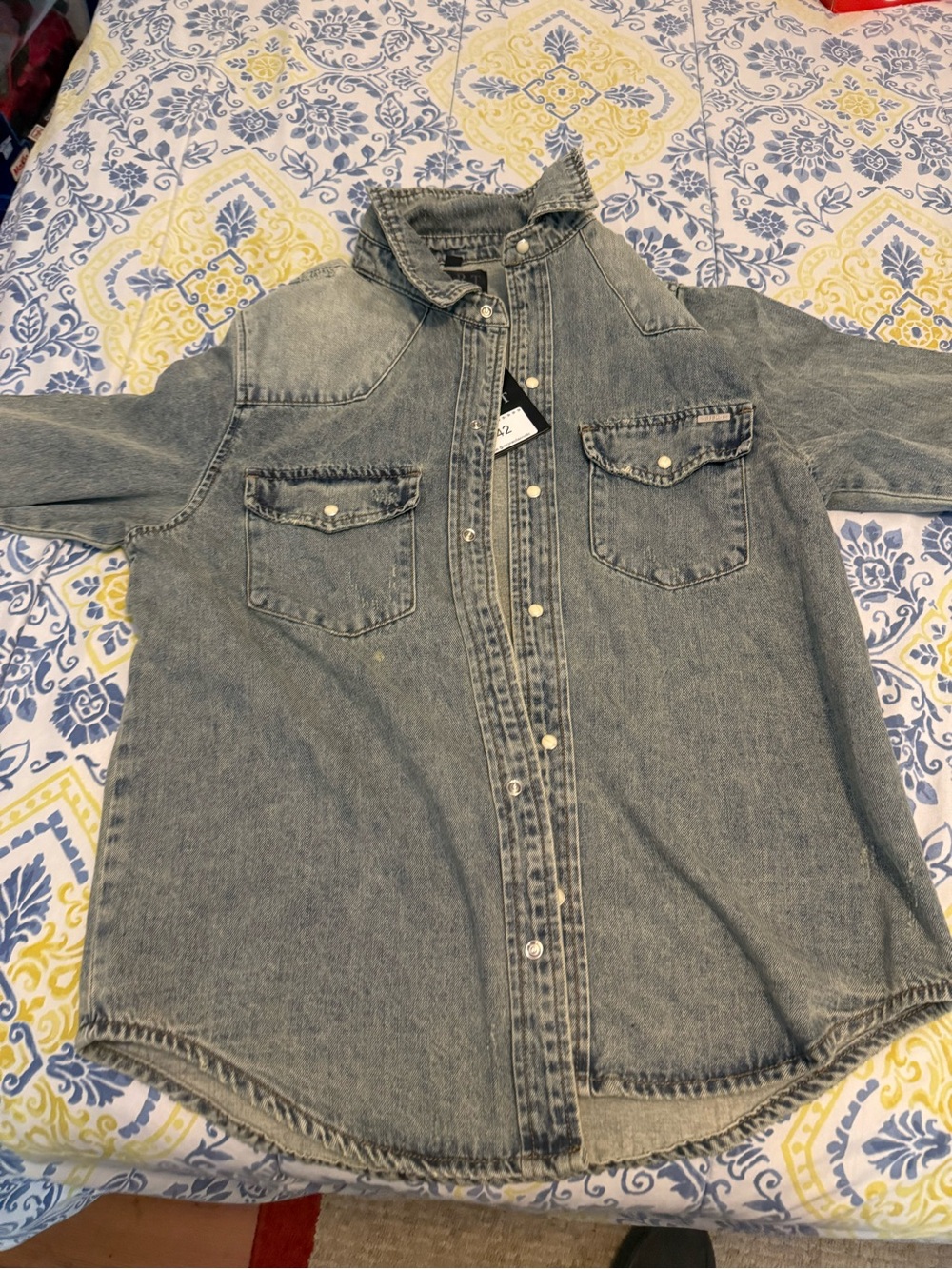 THRT Light Wash Denim Button-Down Jacket